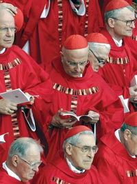 Cardinal George at the funeral mass for Pope John Paul II
